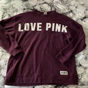 VS pink oversized terry cloth pullover large